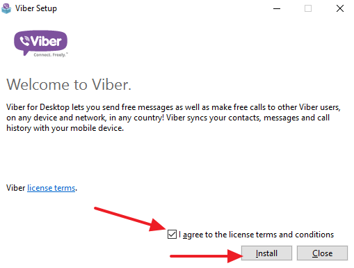 установка Viber на компьютер