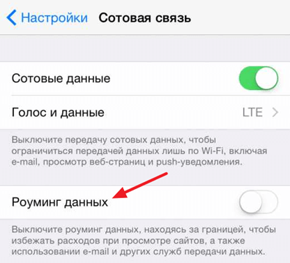 Роуминг данных iphone что это